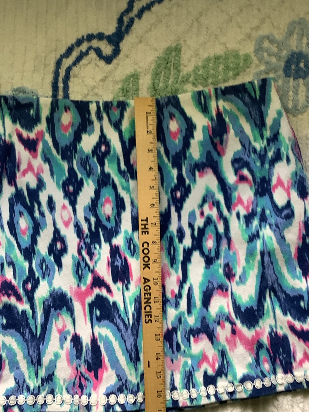 Belle by Kim Gravel Multicolor Ikat Mini Skirt with Trim